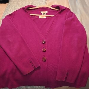 Talbots Fuchsia Cardigan Sweater